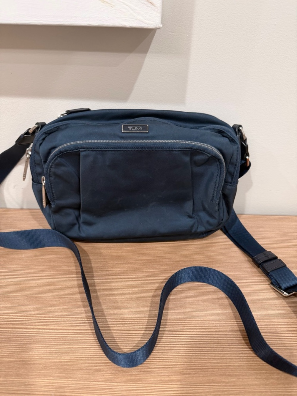 Tumi Navy Blue Crossbody Organizer Bag